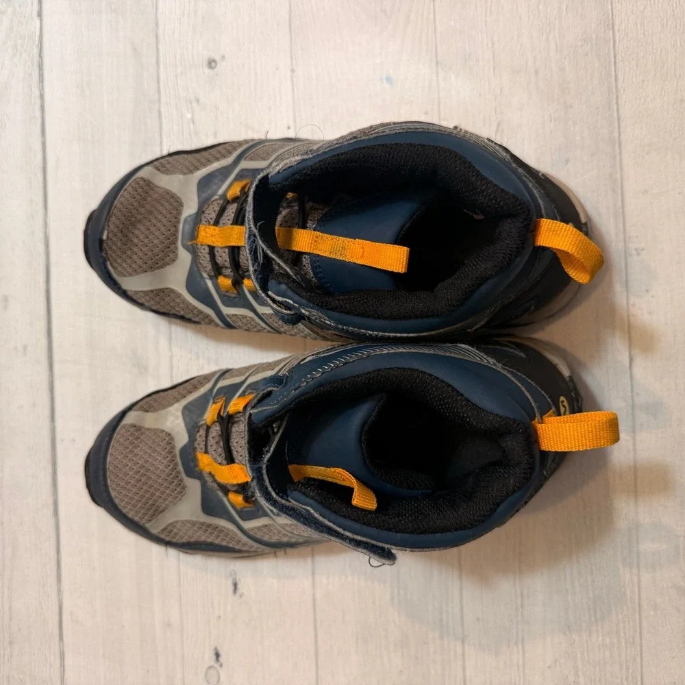 Merrell kids‎ hiking shoes boots grey blue orange big kids size 4
